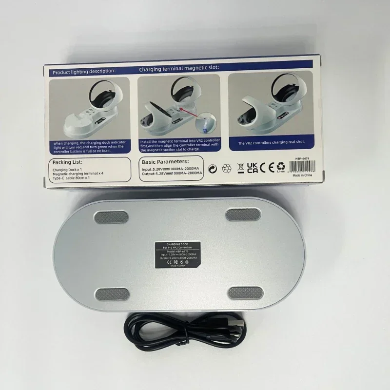 For PS VR2 Controller Charging Dock with RGB Light Charger Station Stand Fall Prevention for PS5 VR2 VR Glasses Accessories - Image 6