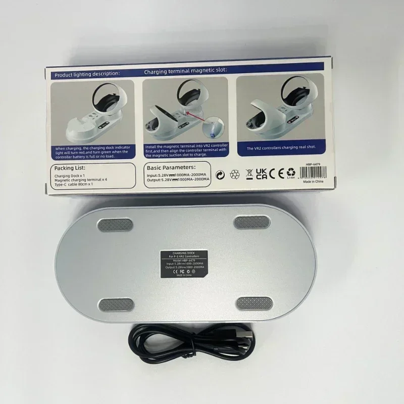 For PS VR2 Controller Charging Dock with RGB Light Charger Station Stand Fall Prevention for PS5 VR2 VR Glasses Accessories - Image 6