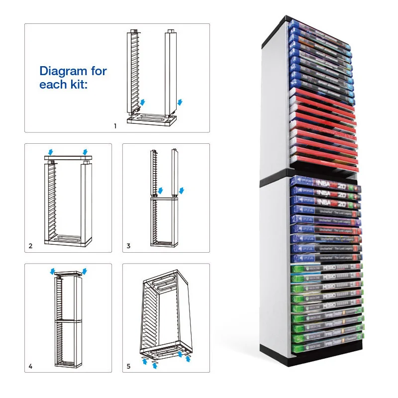 DATA FROG Host Disc Double-layer Storage Box Holder For PS5/PS4/Nintend Switch Disc Shelf for Xbox Series X Holder Accessories - Image 4