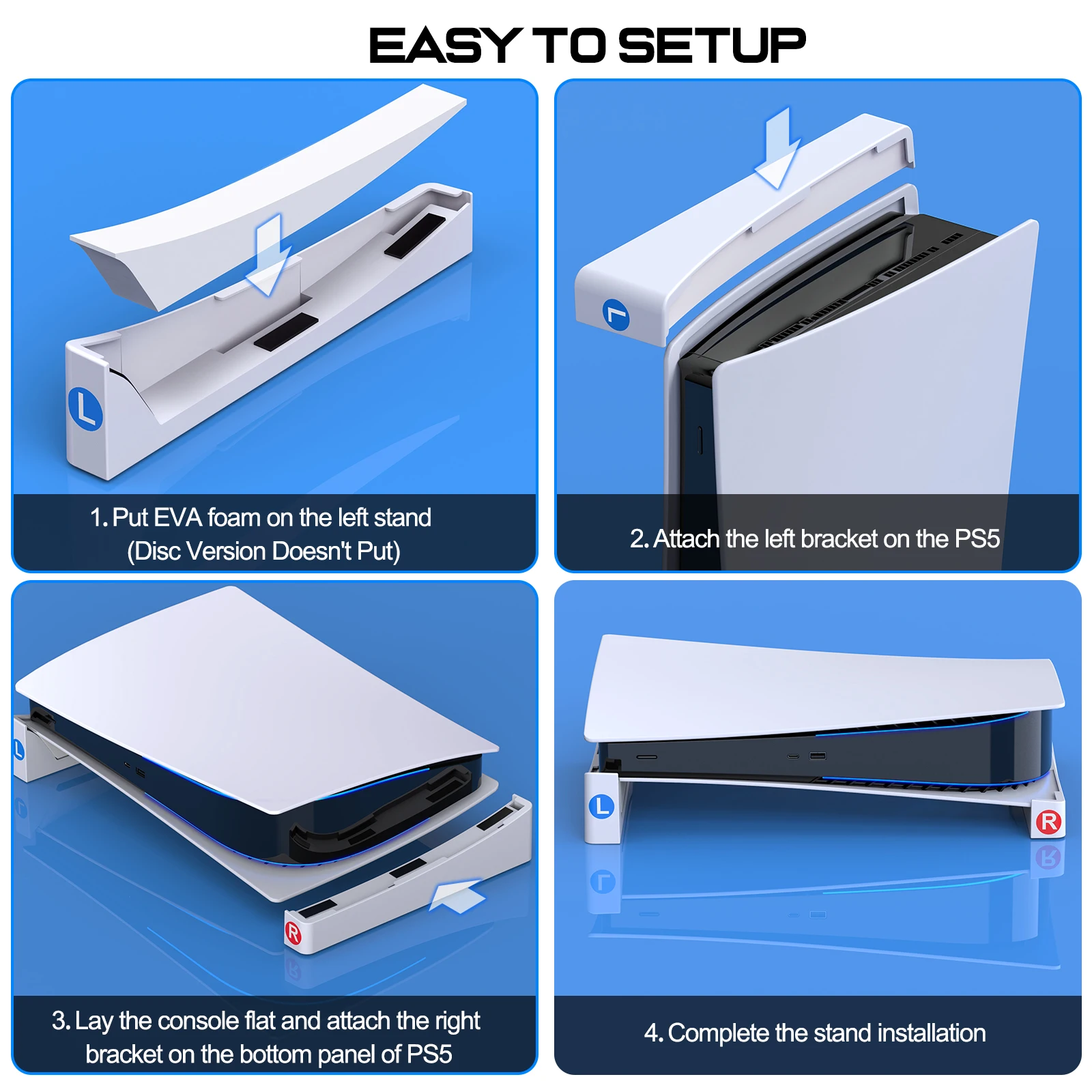 Dinofire Gaming Accessories For PS5 Cooling Fan Dual Controllers Charger with RGB Light Stand Cooling Station For Playstation5 - Image 4