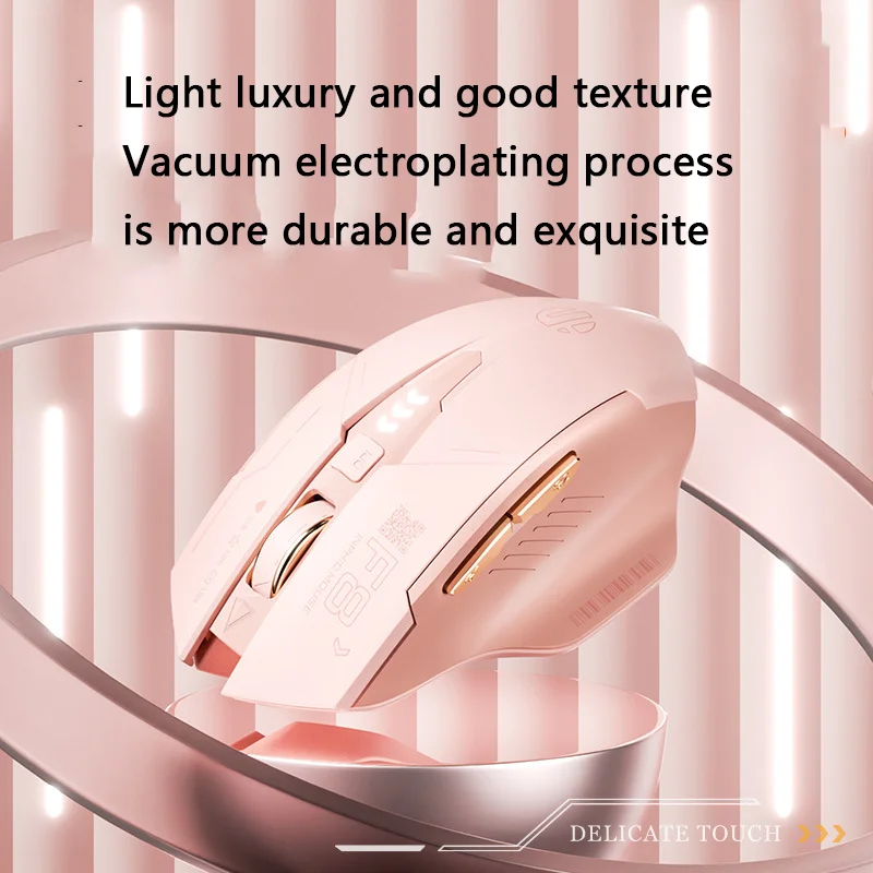 New 2.4G Wireless Mouse Pink USB 2400dpi Silent Mouse Type-c Rechargeable Mause Gaming For Computer Game Accessory Girls Gift - Image 3