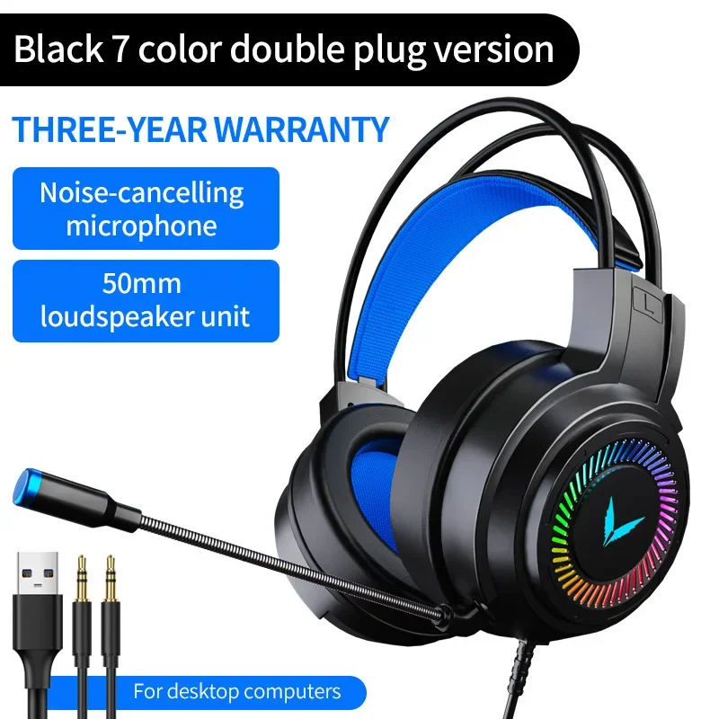 G58 G60 Gaming Headset 7.1 Stereo SVirtual Surround Bass Earphone Headphone with Mic LED Light for Computer PC Gamer Foldable - Image 4