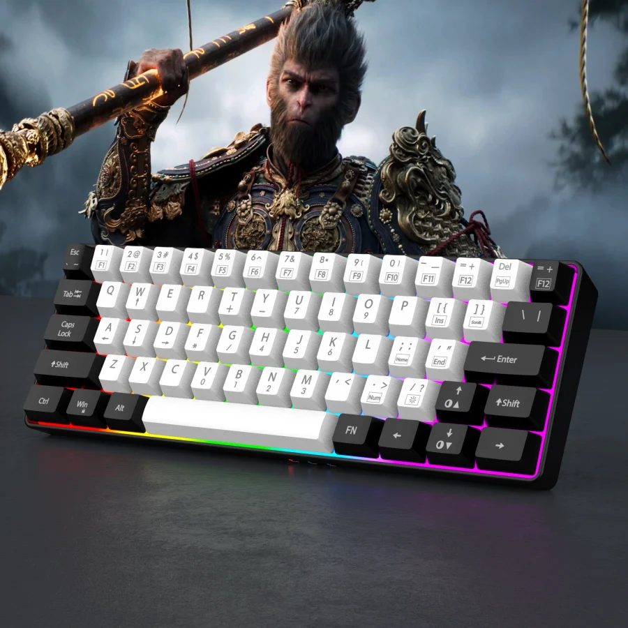 60% wired gaming keyboard, RGB backlight ultra compact mini keyboard, waterproof small compact 61 key keyboard for pc/Mac gamers - Image 3