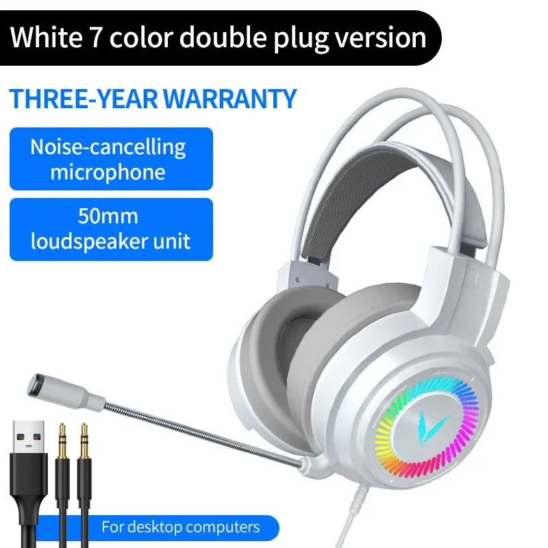 G58 G60 Gaming Headset 7.1 Stereo SVirtual Surround Bass Earphone Headphone with Mic LED Light for Computer PC Gamer Foldable - Image 5