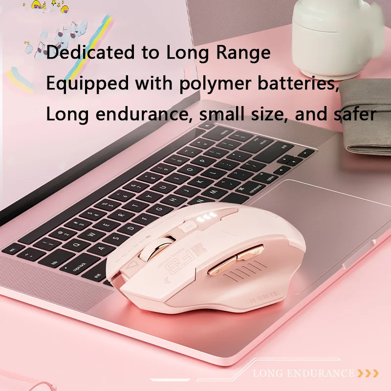New 2.4G Wireless Mouse Pink USB 2400dpi Silent Mouse Type-c Rechargeable Mause Gaming For Computer Game Accessory Girls Gift - Image 4